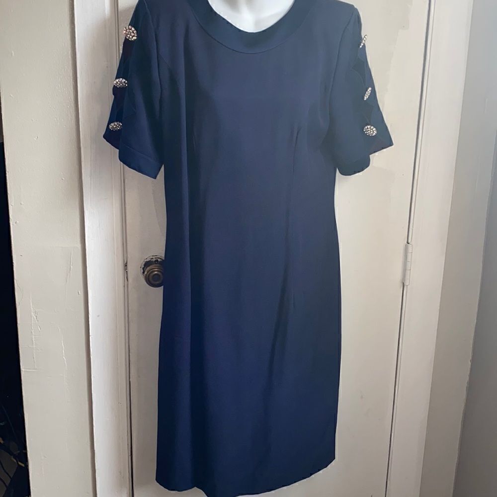 KAREN LAWRENCE BY MATTHEW Vintage Navy Blue Cocktail Dress-10